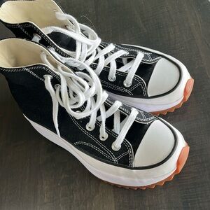 converse hi top black hike platform-worn once or twice